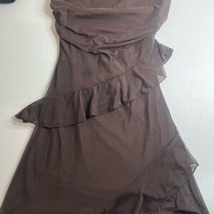 Fashion Nova Black Asymmetrical Ruched Cocktail Dress